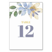 Paarse Waterverf Elegante Bloemen Tafel Nummer Kaa Kaart (Voorkant)