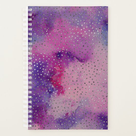 Paarse waterverf en glitterplanner planner (Voorkant)