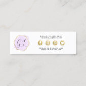 Paarse Waterverf en goud met sociale gevolgen Mini Visitekaartje (Achterkant)