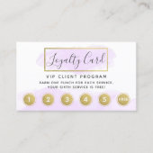 Paarse Waterverf en gouden riemstempel QR Visitekaartje (Voorkant)