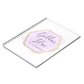 Paarse Waterverf en moderne goudgeometrische weerg Notitieboek (Linkerzijde)