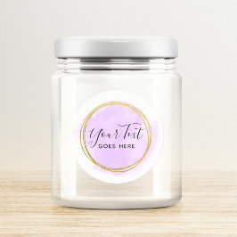 Paarse Waterverf en moderne goudgeometrische weerg Ronde Sticker