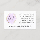 Paarse Waterverf en moderne goudgeometrische weerg Visitekaartje (Achterkant)