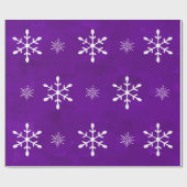 Paarse Waterverf en witte sneeuwvlokken | Kerstmis Cadeaupapier (Vlak)