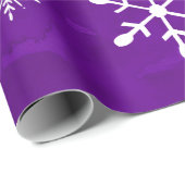 Paarse Waterverf en witte sneeuwvlokken | Kerstmis Cadeaupapier (Rol Hoek)