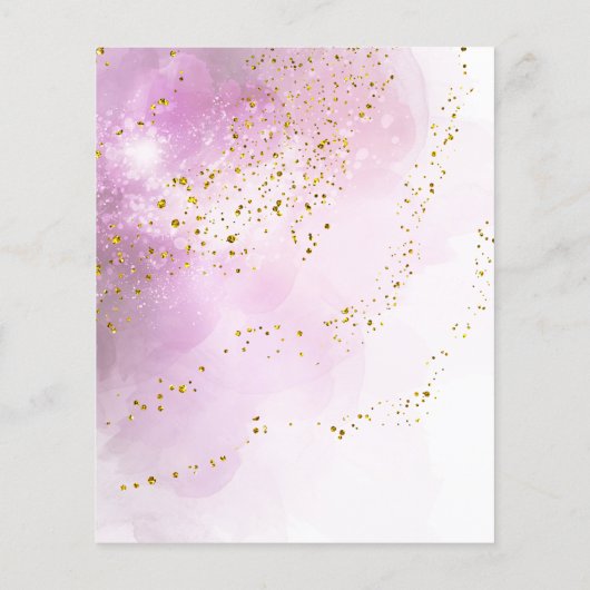 paarse waterverf faux glitter schoonheidssalon flyer (Achterkant)