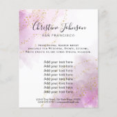 paarse waterverf faux glitter schoonheidssalon flyer (Voorkant)