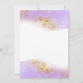 Paarse Waterverf | Faux Gold Bat Mitzvah Kaart (Achterkant)