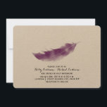 Paarse Waterverf Feather Wedding Invitation Kaart<br><div class="desc">Een door Bohemen geïnspireerde huwelijksuitnodiging met een door waterverf geïnspireerde afbeelding van een paarse veer. Personaliseer de tekst.</div>