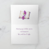 Paarse Waterverf Feminine-Afstuderen voor nicht Kaart (Binnen)