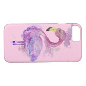 Paarse Waterverf Flamingo Case-Mate iPhone Case (Achterkant (Horizontaal))