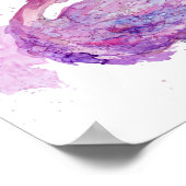 Paarse Waterverf Flamingo Poster (Hoek)