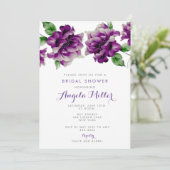 Paarse waterverf floraal kaart (Staand voorkant)