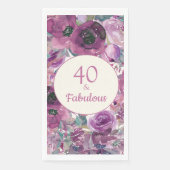  Paarse Waterverf Floral 40 Fabulous Servet (Voorkant)