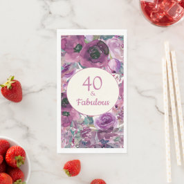  Paarse Waterverf Floral 40 Fabulous Servet