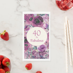  Paarse Waterverf Floral 40 Fabulous Servet