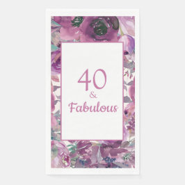  Paarse Waterverf Floral 40 Fabulous Servet