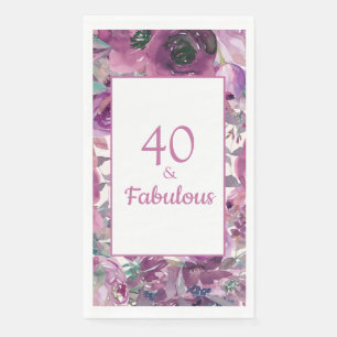 Paarse Waterverf Floral 40 Fabulous Servet
