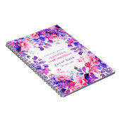 Paarse Waterverf Floral 80e Verjaardag Gastenboek Notitieboek (Rechterzijde)