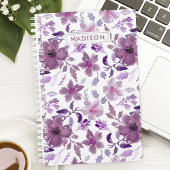 Paarse Waterverf Floral - Aangepast Planner