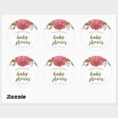 Paarse Waterverf Floral Baby shower Ronde Sticker (Vel)