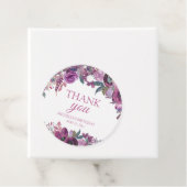 Paarse Waterverf Floral Birthday Hartelijk dank Bedankjes Labels (In situ)