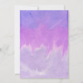 Paarse waterverf Floral Boho huwelijksuitnodiginge Kaart (Achterkant)