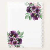 Paarse Waterverf Floral botanisch | Gepersonalisee Planner (Achterkant)
