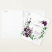 Paarse Waterverf Floral botanisch | Gepersonalisee Planner (Display)