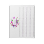 Paarse Waterverf Floral Bouquet Lined Notitieblok (Linkerzijde)