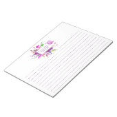 Paarse Waterverf Floral Bouquet Lined Notitieblok (Schuin)