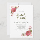 Paarse Waterverf Floral Bridal Brunch Uitnodiging (Voorkant)