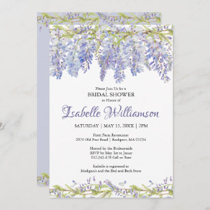 Paarse Waterverf Floral Bridal Shower Invitations Kaart