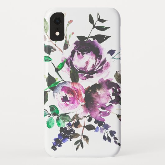  Paarse  Waterverf Floral Case-Mate iPhone Case (Achterkant)