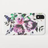  Paarse  Waterverf Floral Case-Mate iPhone Case (Achterkant (horizontaal))