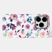 Paarse Waterverf Floral Case-Mate iPhone Case (Achterkant (horizontaal))