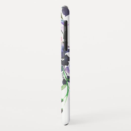 Paarse Waterverf  Floral Drop Quote Case-Mate iPhone Case (Achterkant/links)