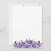 Paarse Waterverf Floral Elegant Wedding Kaart (Achterkant)