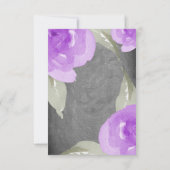 Paarse Waterverf Floral en Chalkboard Save The Date (Achterkant)
