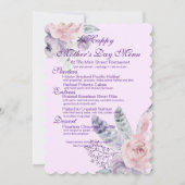 Paarse Waterverf Floral en Feathers Moederdag Kaart (Voorkant)