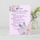 Paarse Waterverf Floral en Feathers Moederdag Kaart (Staand voorkant)