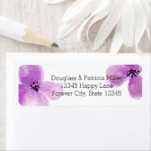  Paarse Waterverf Floral Etiket (Insitu)