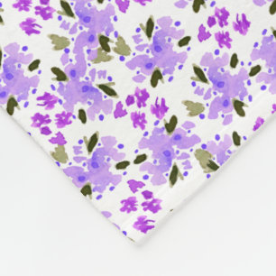 Paarse Waterverf Floral Garden Fleece Blanket Deken