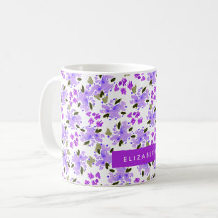 Paarse Waterverf Floral Garden op persoonlijke tit Koffiemok