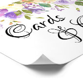 Paarse Waterverf Floral Gifts and Kaarten Sign Poster (Hoek)