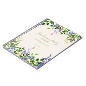 Paarse Waterverf Floral Greenery Cream Wedding Notitieboek (Linkerzijde)