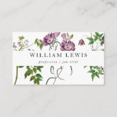 Paarse Waterverf Floral & Greenery Professional Visitekaartje (Voorkant)