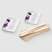 Paarse Waterverf Floral Greenery Wedding Programma Handwaaier (Niet-gemonteerd)