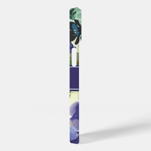 Paarse Waterverf Floral Name Monogram Case-Mate iPhone Case (Achterkant / Rechts)