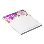 Paarse Waterverf Floral Name Persoonlijk Notitieblok (Schuin)